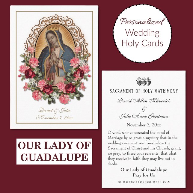 Guadalupe Catholic Wedding Favor Holy Card (Creator Uploaded)