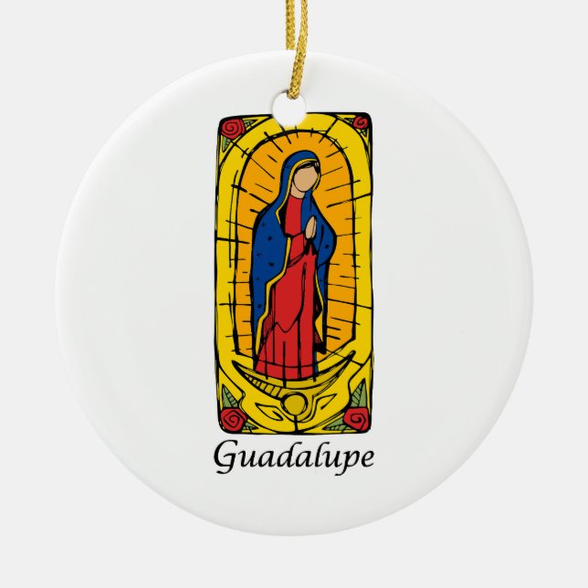 Guadalupe Ceramic Ornament (Front)