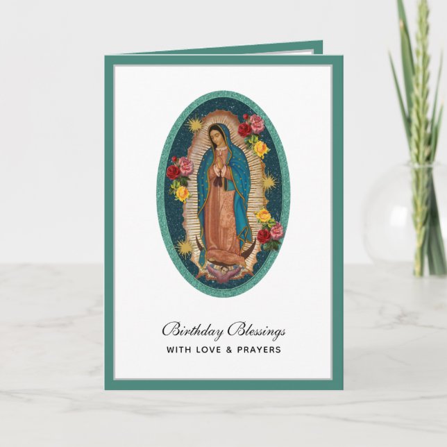 Guadalupe Elegant Religious Celebration Card (Front)