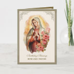 Guadalupe Floral Religious Celebration Card<br><div class="desc">This is a beautiful traditional Catholic  image of the Blessed Virgin Mary,  Our Lady of Guadalupe.  Inside is  a Marian "M" - a Marian Cross which symbolized the Blessed Mother and the foot of the cross. All text and fonts may be modified to suit the occasion and recipient.</div>