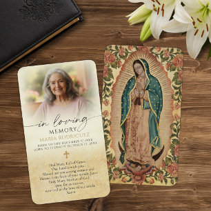 Guadalupe Funeral Catholic Photo Prayer Card