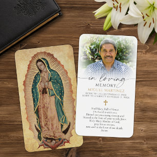 Guadalupe Funeral Catholic Photo Prayer Card