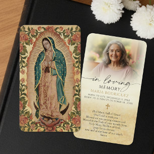 Guadalupe Funeral Catholic Photo Prayer Card