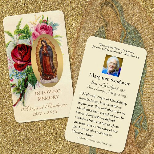 Guadalupe Funeral Catholic Prayer Card