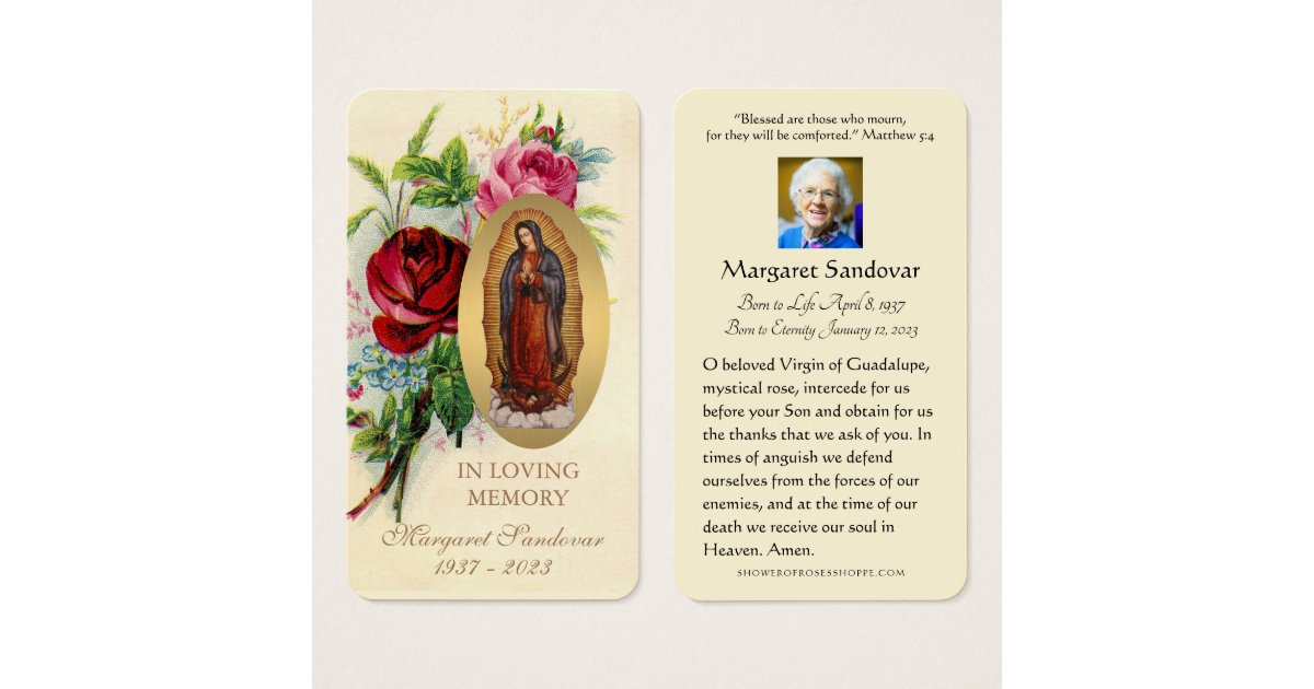 Guadalupe Funeral Catholic Prayer Card | Zazzle