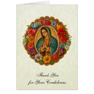 Guadalupe Funeral Sympathy Holy Card Thank You