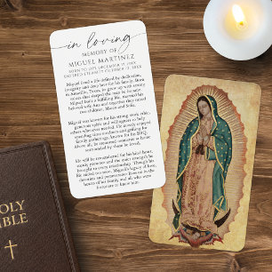 Guadalupe Loving Memory Photo Funeral Prayer Card
