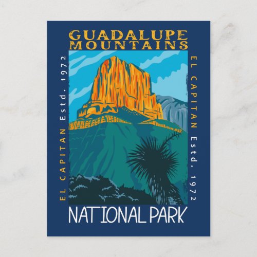  Guadalupe Mountains National Park Distressed Postcard