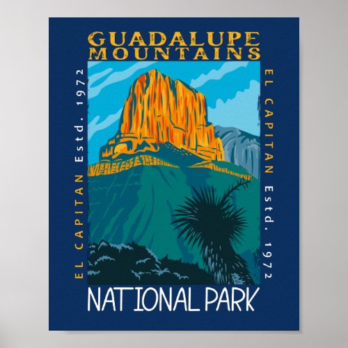  Guadalupe Mountains National Park Distressed  Poster