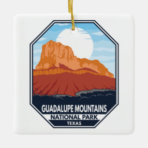 Guadalupe Mountains National Park El Capitan Retro Ceramic Ornament