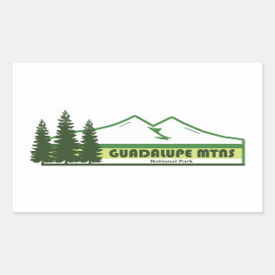 Guadalupe Mountains National Park Green Stripes Rectangular Sticker