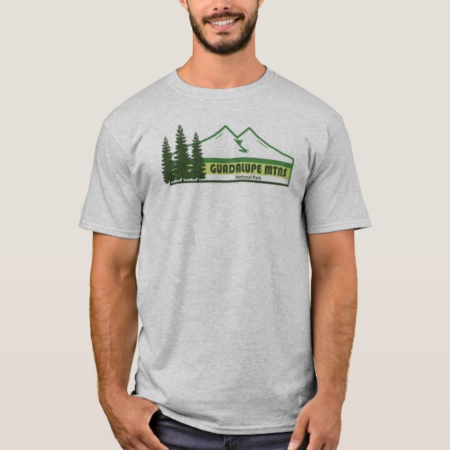 Guadalupe Mountains National Park Green Stripes T-Shirt (Front)