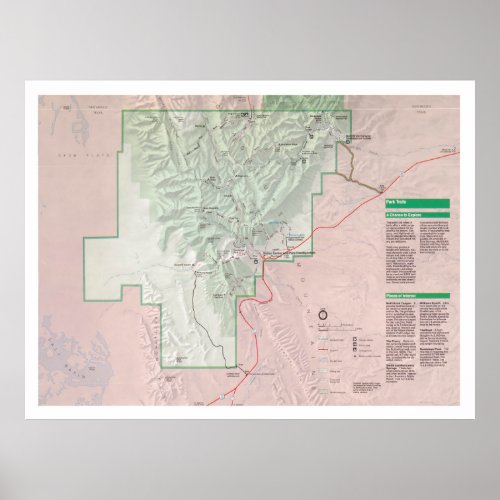 Guadalupe Mountains National Park Map 1995  Poster