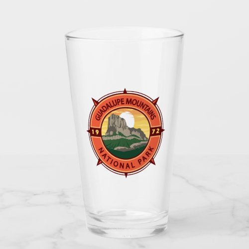 Guadalupe Mountains National Park Retro Compass Glass