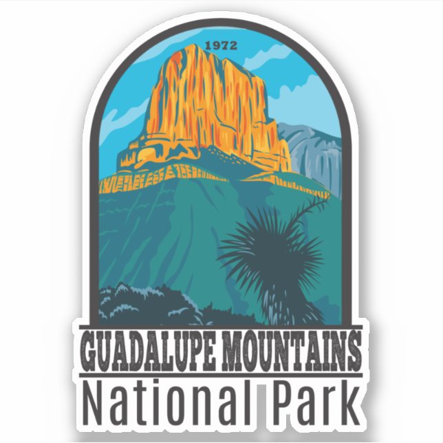 Guadalupe Mountains National Park Retro Sticker (Front)