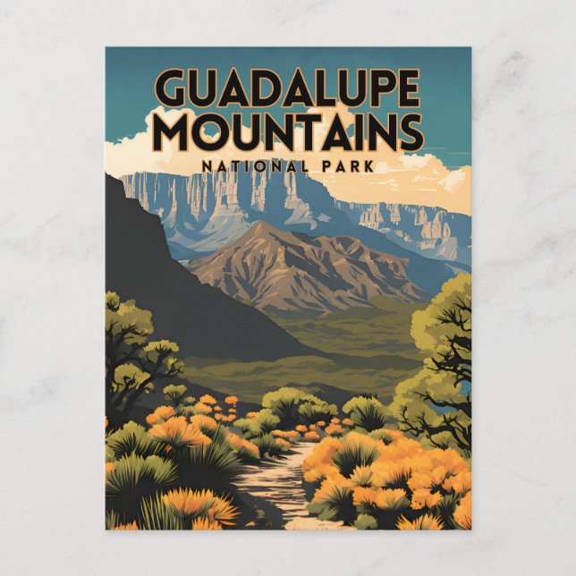 Guadalupe Mountains National Park Retro Travel Postcard (Front)