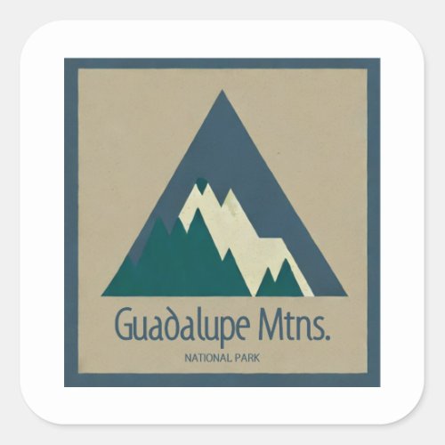 Guadalupe Mountains National Park Rustic Square Sticker