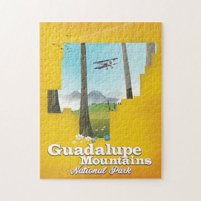 Guadalupe mountains national park, Texas map. Jigsaw Puzzle (Vertical)