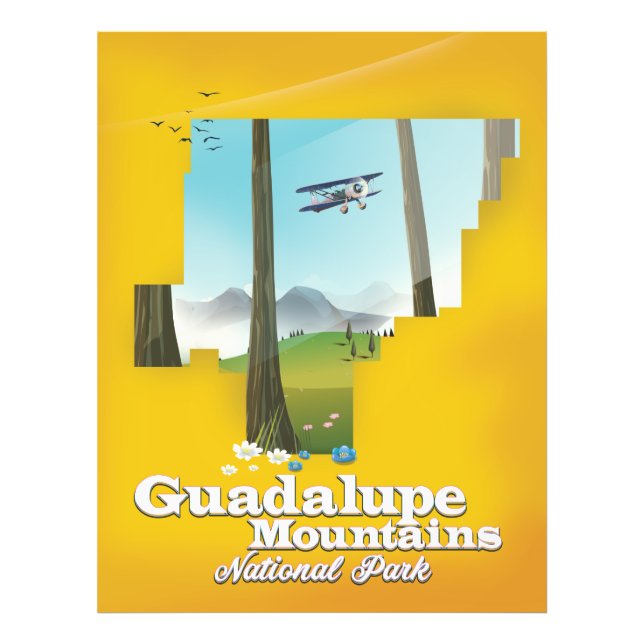 Guadalupe mountains national park, Texas map. Photo Print (Front)