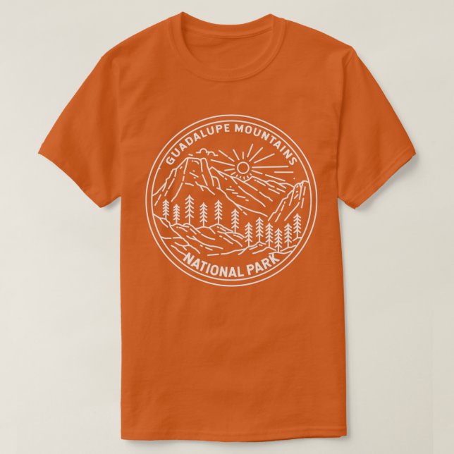 Guadalupe Mountains National Park Texas Monoline  T-Shirt (Design Front)
