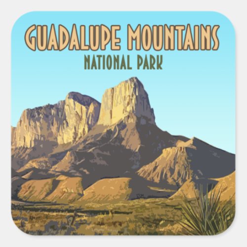 Guadalupe Mountains National Park Texas Square Sticker