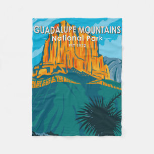 Guadalupe Mountains National Park Texas Vintage Fleece Blanket