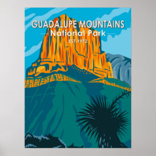 Guadalupe Mountains National Park Texas Vintage Poster