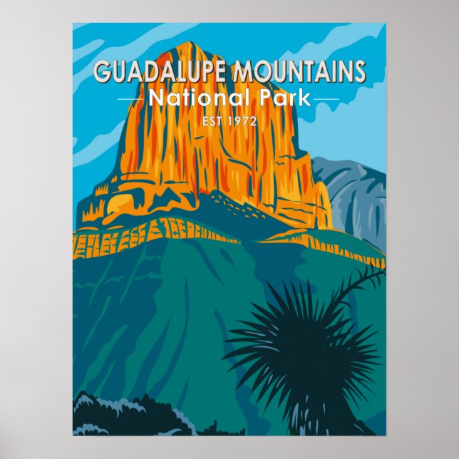 Guadalupe Mountains National Park Texas Vintage Poster (Front)