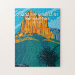 Guadalupe Mountains National Park Vintage Jigsaw Puzzle<br><div class="desc">Guadalupe Mountains vector artwork with two different Guadalupe National Park designs. The park includes Guadalupe Peak,  the highest point in Texas,  and El Capitan.</div>