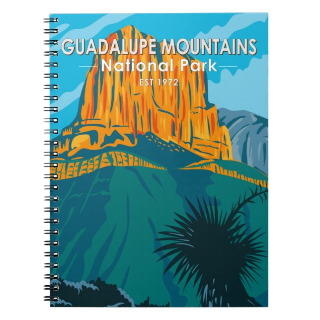  Guadalupe Mountains National Park Vintage Notebook (Front)