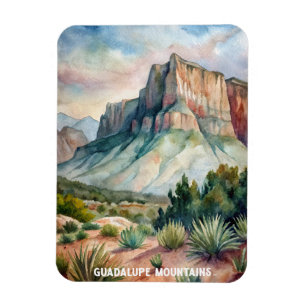 Guadalupe Mountains National Park Watercolor  Magnet