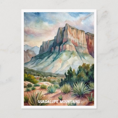 Guadalupe Mountains National Park Watercolor  Postcard