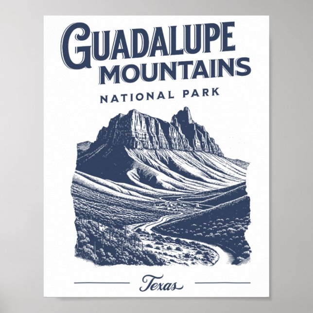 Guadalupe Mountains – National Parks Tx Hiking And Poster (Front)