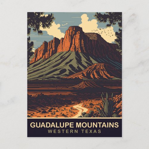 Guadalupe Mountains Western Texas Travel Postcard