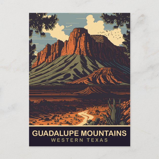 Guadalupe Mountains, Western Texas, Travel Postcard (Front)