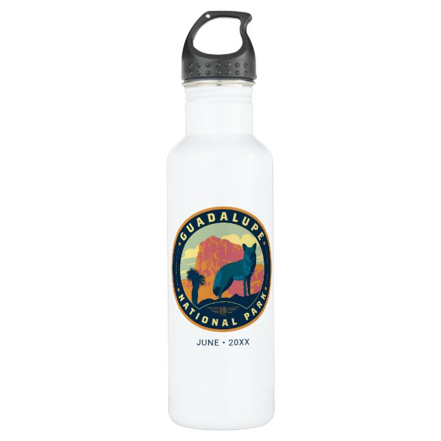 Guadalupe National Park Stainless Steel Water Bottle (Front)