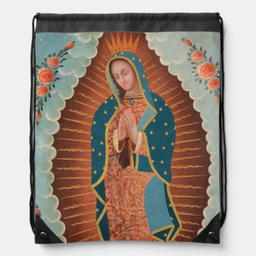 Guadalupe Orange Drawstring Backpack
