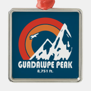 Guadalupe Peak Texas Sun Eagle Metal Ornament