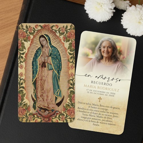 Guadalupe Photo Memorial Spanish Funeral Cards