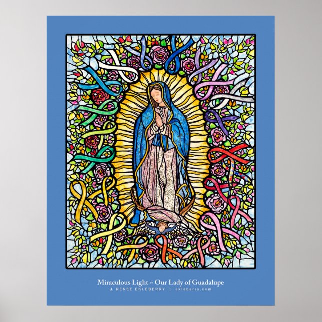 Guadalupe / Pink Ribbon All Ribbon art - Ekleberry Poster (Front)