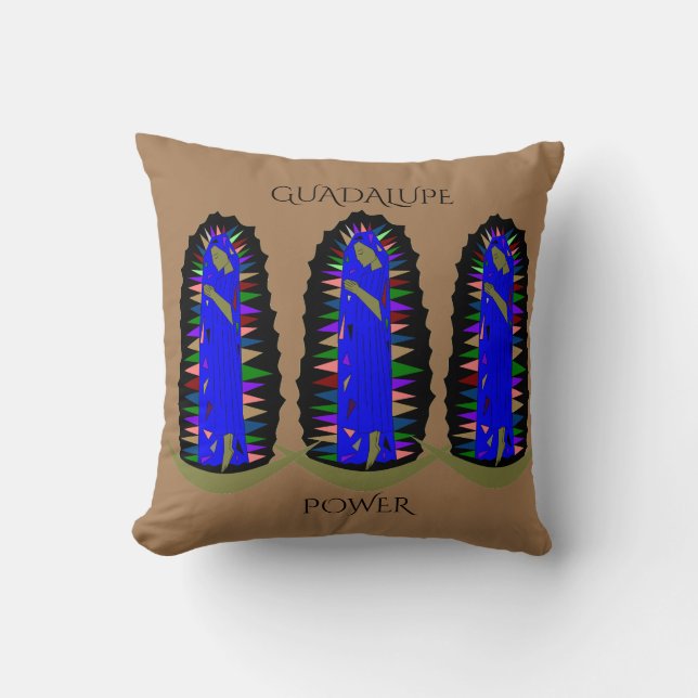 Guadalupe Power Throw Pillow (Front)