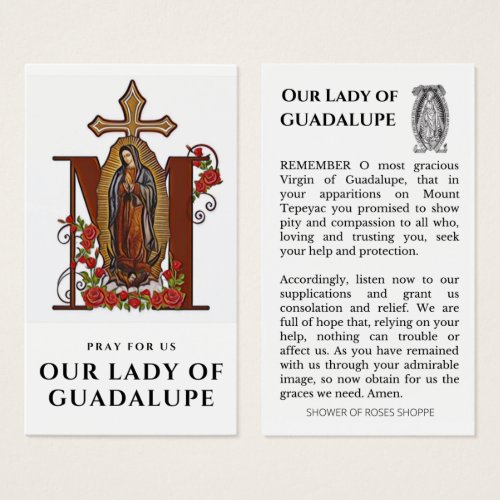 Guadalupe Religious Catholic Prayer Holy Card