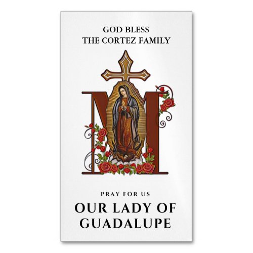Guadalupe Religious Catholic Virgin Mary Prayer Business Card Magnet