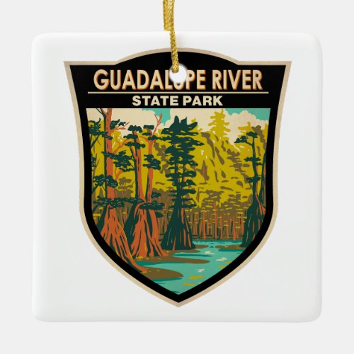 Guadalupe River State Park Texas Vintage Ceramic Ornament