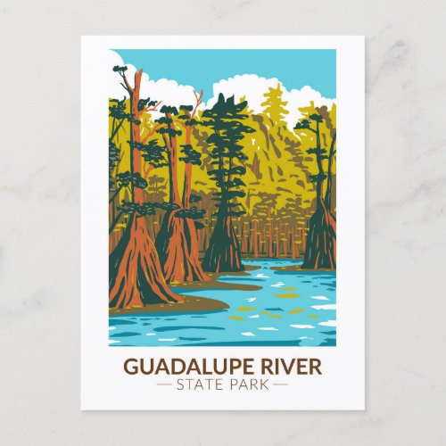 Guadalupe River State Park Texas Vintage Postcard