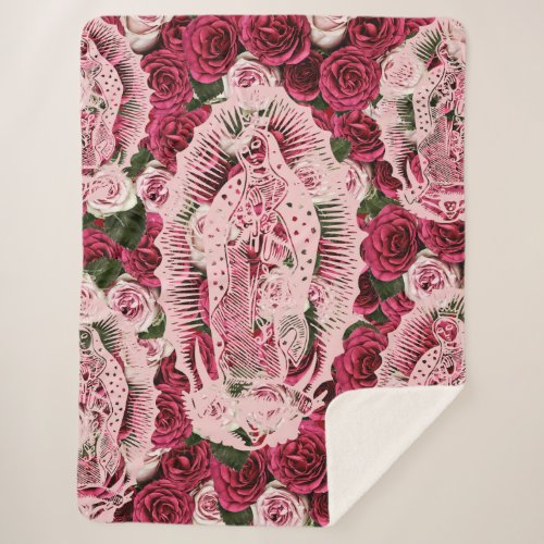guadalupe roses sherpa blanket
