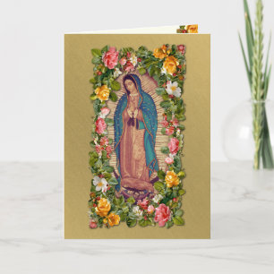 Guadalupe Virgin Mary Catholic Spanish Gracias Letterpress Thank You Card