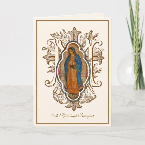 Guadalupe Virgin Mary Catholic Spiritual Bouquet  Thank You Card