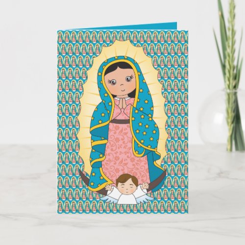 Guadalupe Virgin Mary Child  Angel Feast Day Thank You Card