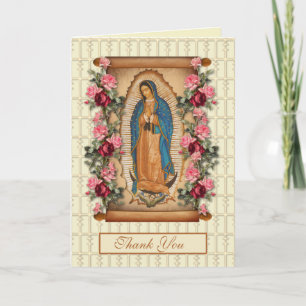 Guadalupe Virgin Mary Funeral Condolence Spanish Thank You Card